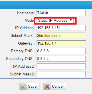 đổi IP cho gateway FXO TA410